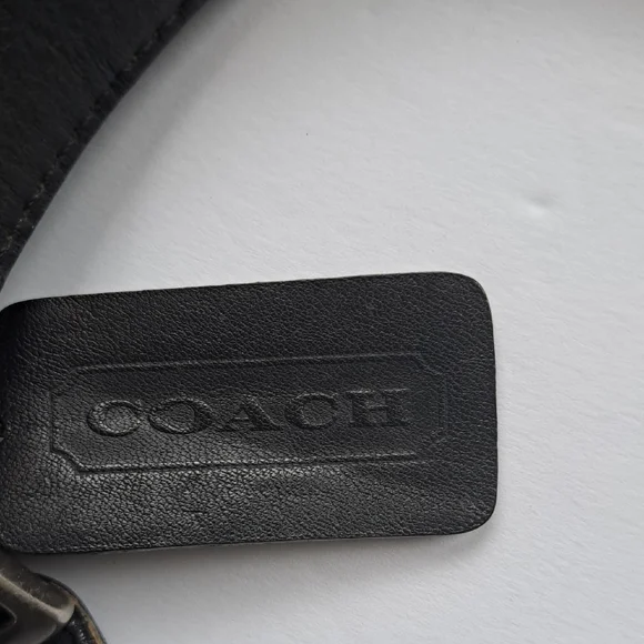 Coach Black Leather Logo Tag Accessory - Picture 2 of 10